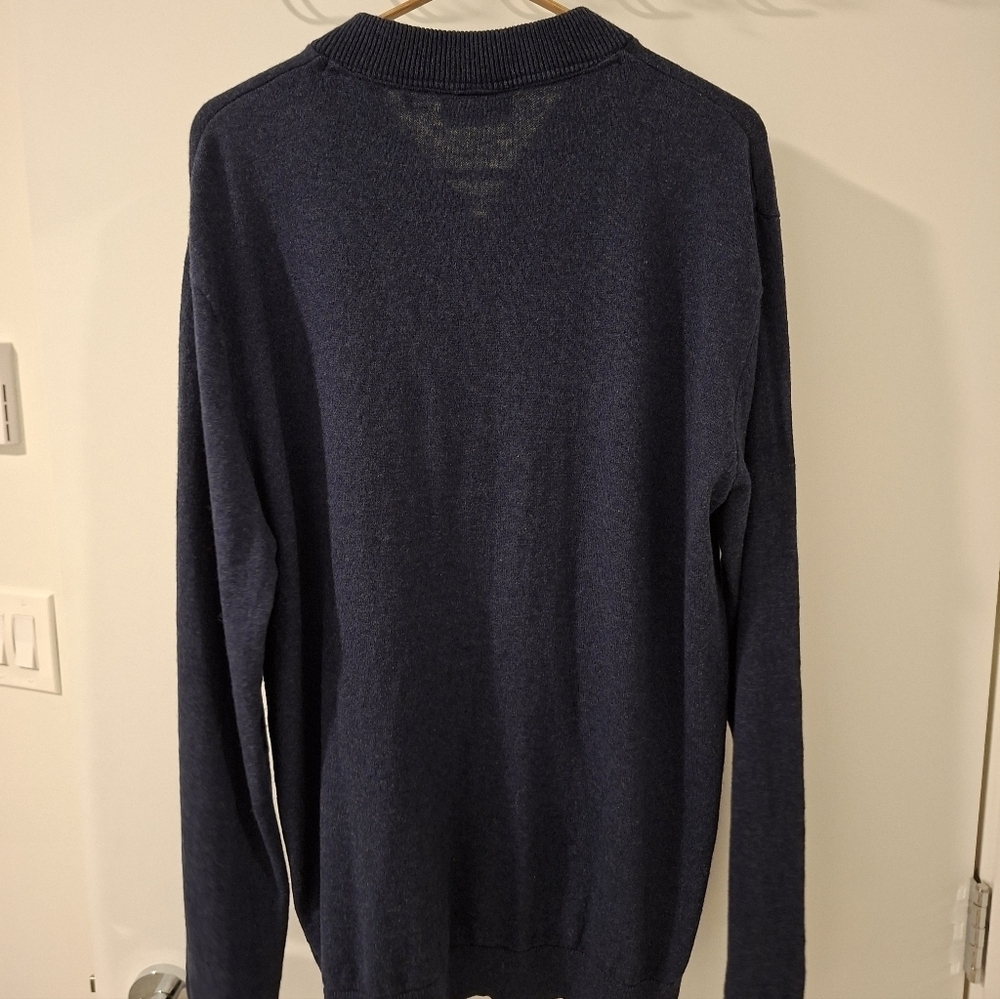 Minimum Men's Heathered Dark Blue Knit Zip-Up Sweater (Size XL) - Picture 5 of 6